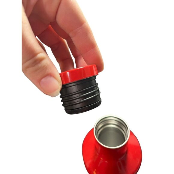 Rare Corkcicle Fairisle Red Canteen 25oz Red & White Snowflake Pattern with Lid - Picture 7 of 8